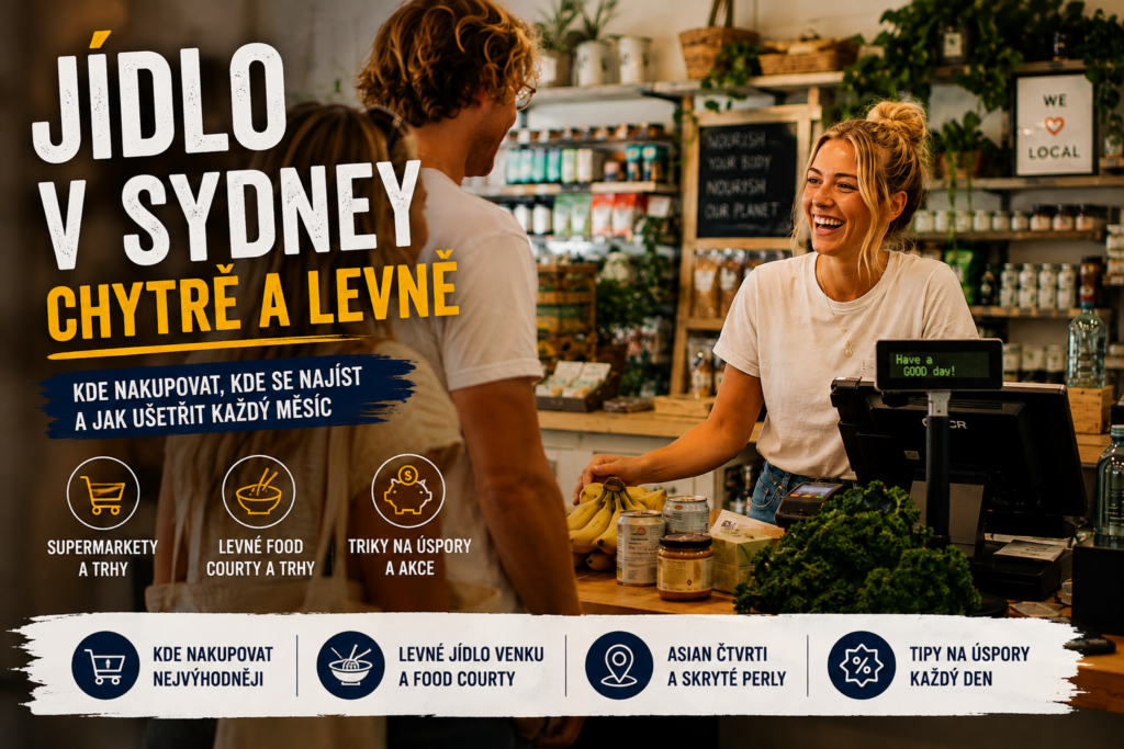 Nakupování potravin v Sydney – tipy, kde levně nakupovat, jíst a ušetřit za jídlo v Austrálii.