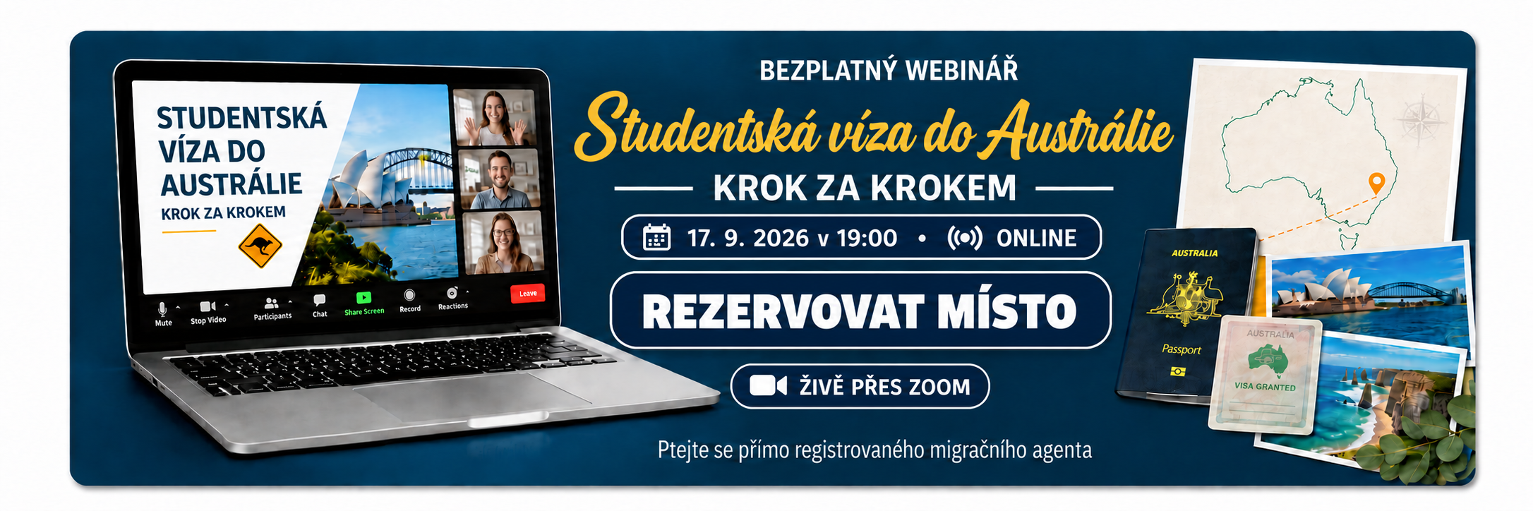 Bezplatný webinář: Jak získat vízum do Austrálie - REZERVUJ SI MÍSTO